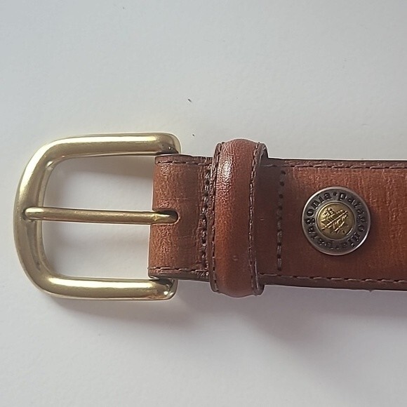 PATAGONIA Vintage leather belt with solid brass buckle Women's Size S - Picture 6 of 10